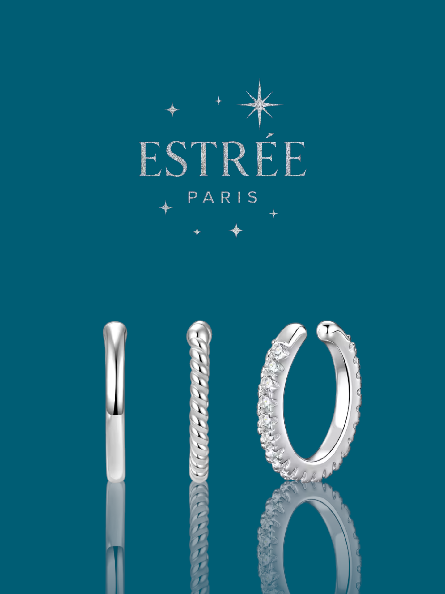 Ear Cuff trio 💎- Moissanite Argent 925