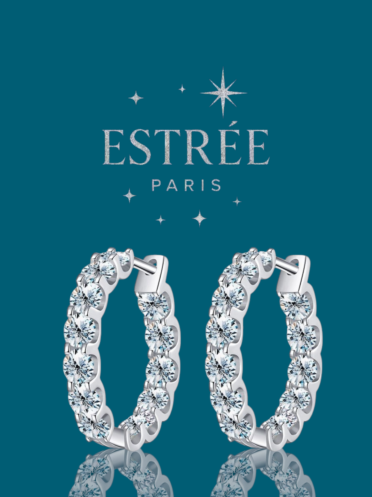Boucles d'oreilles Créoles 2.0💎- Moissanite Argent 925