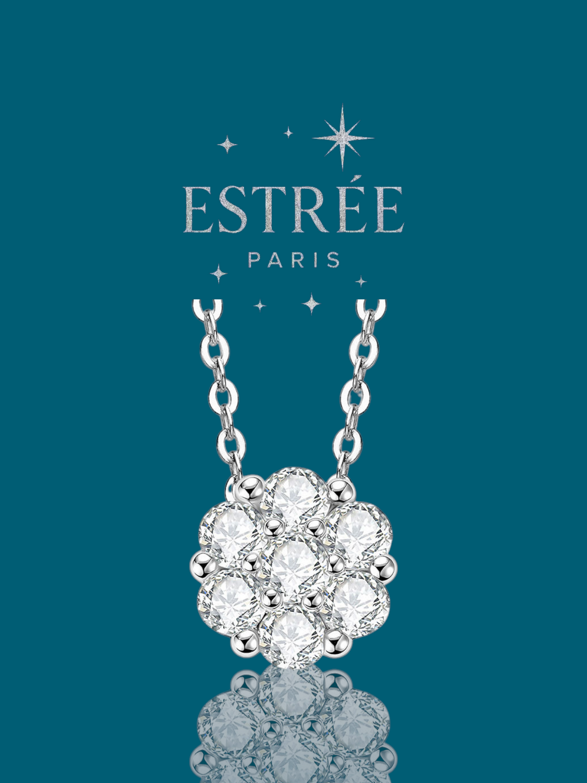 Collier Flower - Moissanite Argent 925 💎