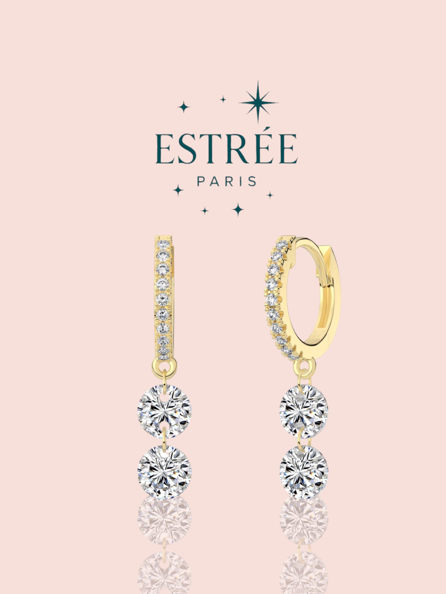 Boucles d’oreilles créoles double drop