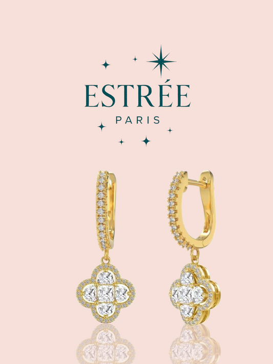 Boucles d'Oreilles Starlit Charm pendantes - Dorée