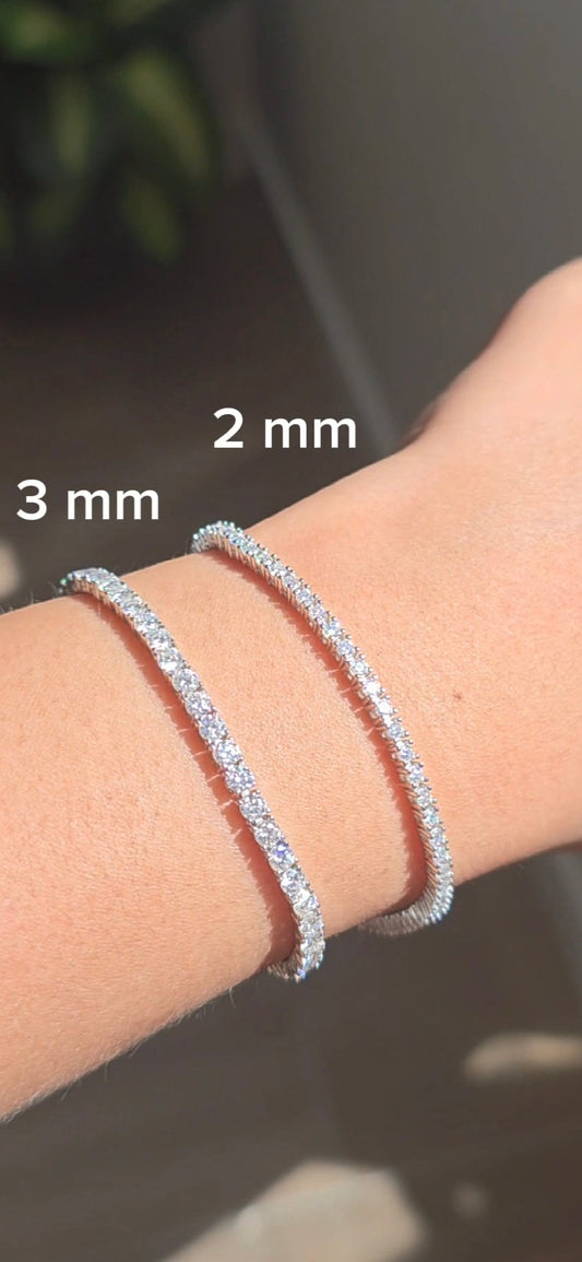 Bracelet Glamour 3 mm - Moissanite Argent 925 💎