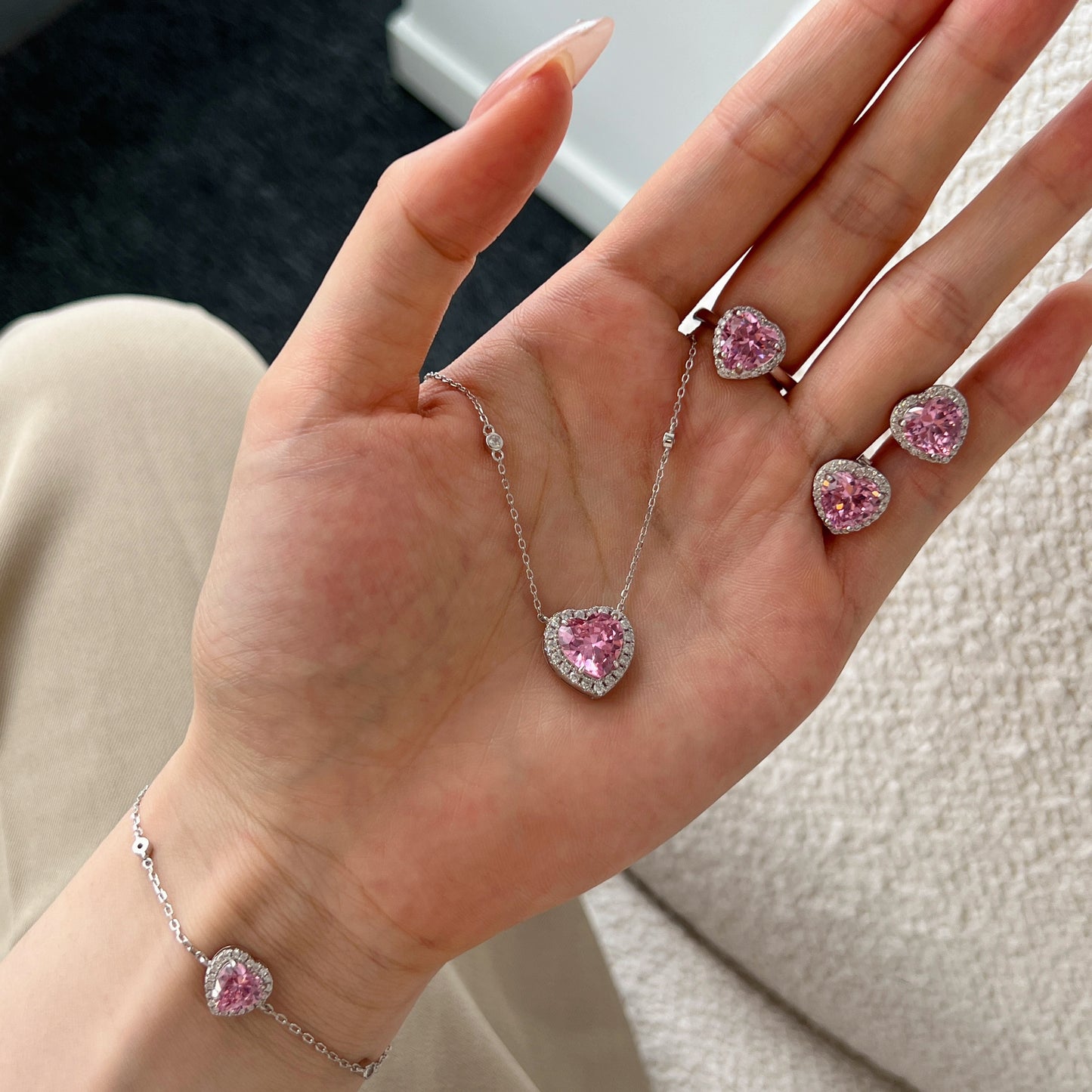 Rosy Heart Earrings