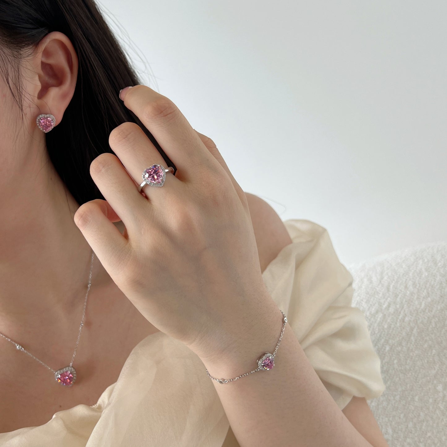 Rosy Heart Earrings