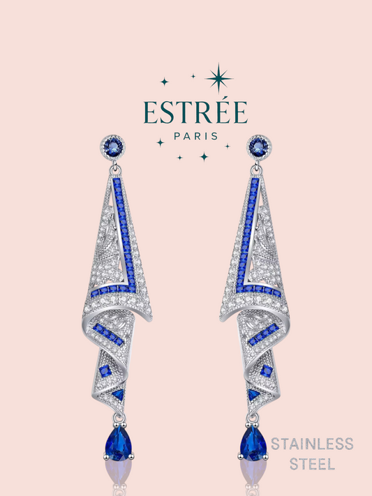 Blue Drape Earrings