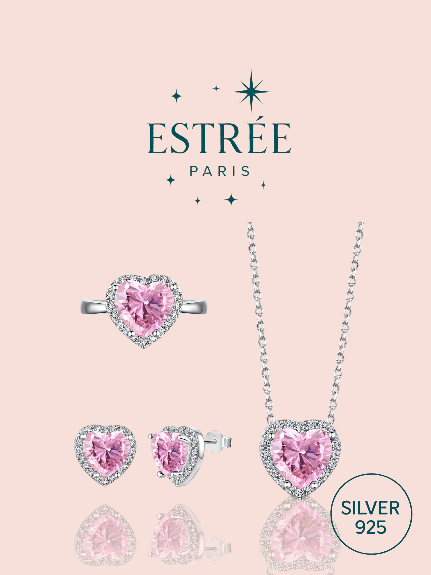 Rosy Heart Earrings