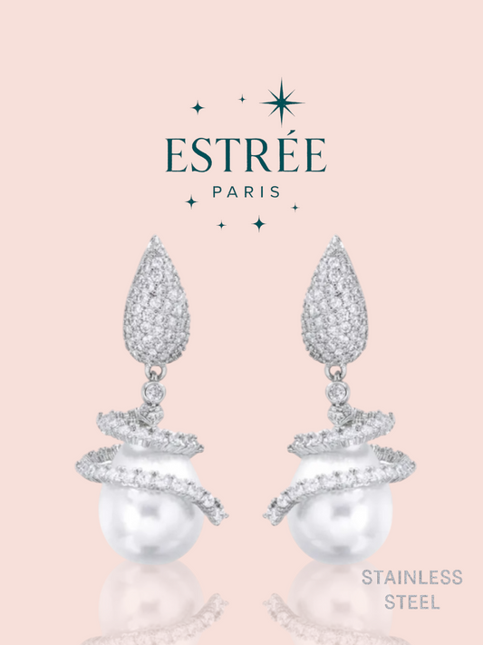Pearl Spiral Earrings