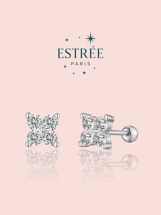 Boucles d’oreilles Shiny Clover - Argentée