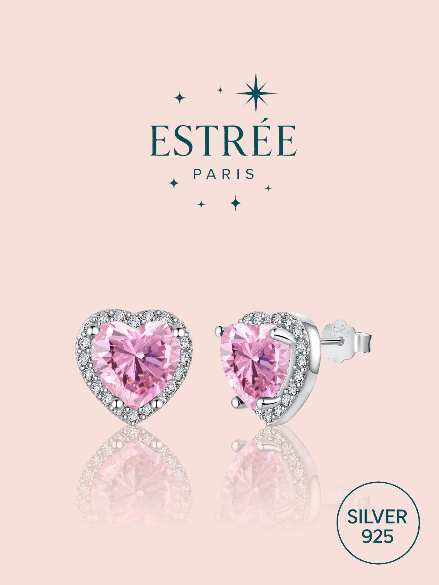 Rosy Heart Earrings