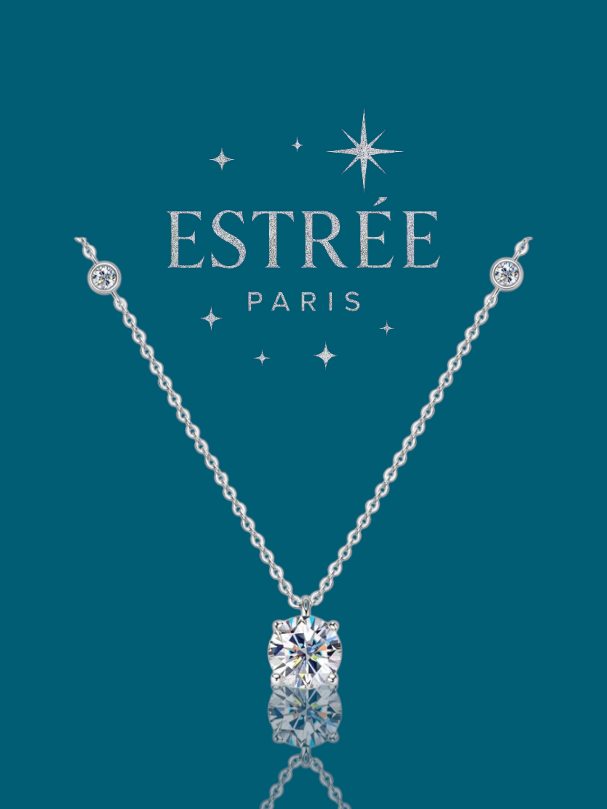 Collier Solitaire Bubble - Moissanite Argent 925 💎