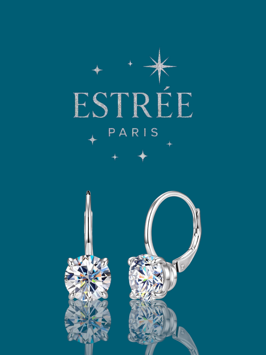 Dormeuses solitaire 💎- Moissanite Argent 925