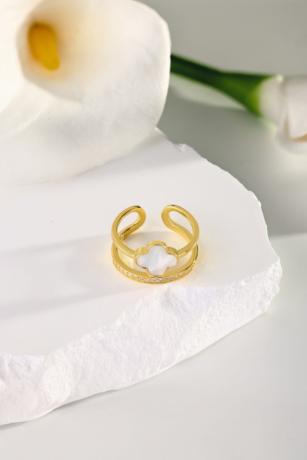 Bague Tower Clover - Dorée