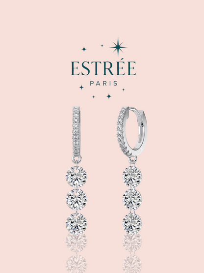 Boucles d’oreilles créoles triple drop