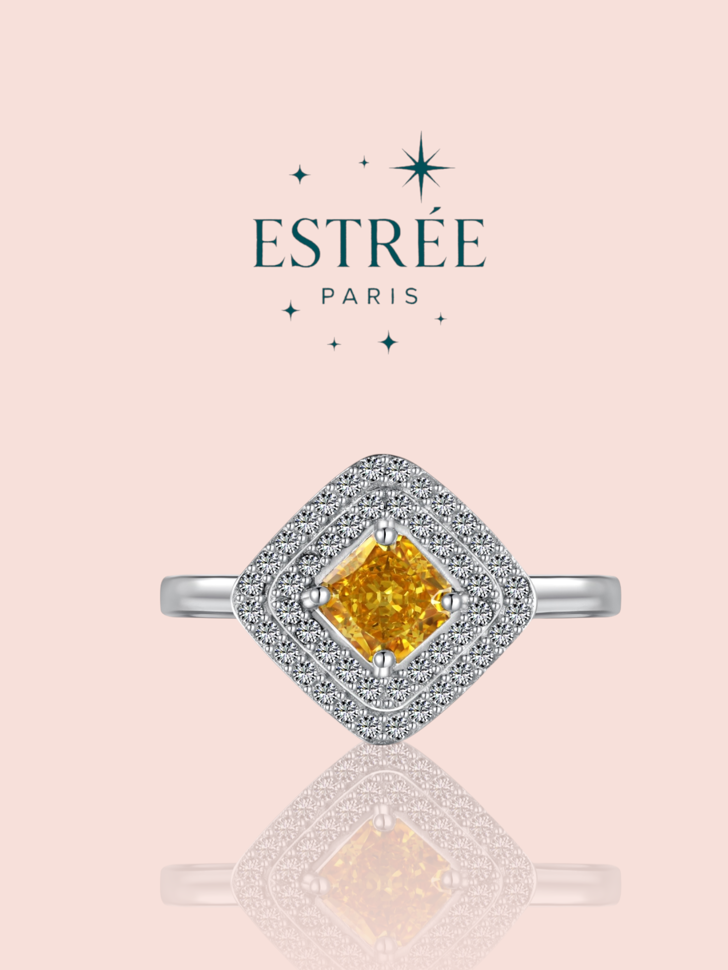 Bague Ambre Square