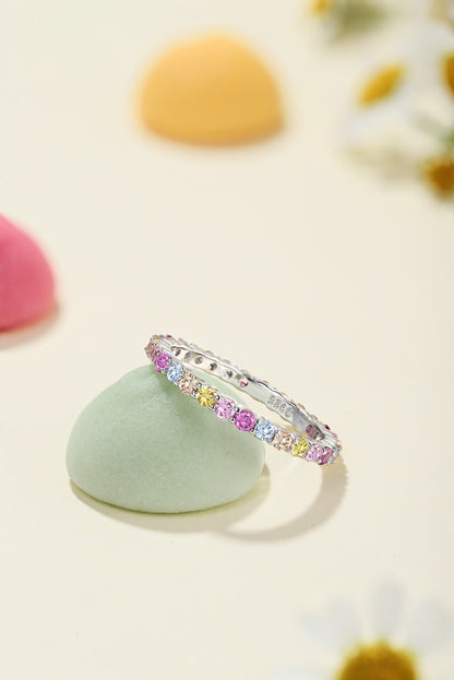 alliance rainbow en zirconium et argent 925 sur fond blanc Estrée Paris 