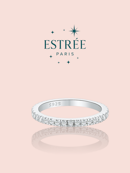 Alliance S argenté en zirconium et argent 925 vue plat Estrée Paris