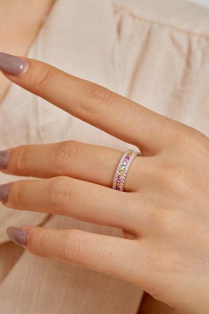 alliance wife me up rainbow en zirconium et argent 925 doigt Estrée Paris