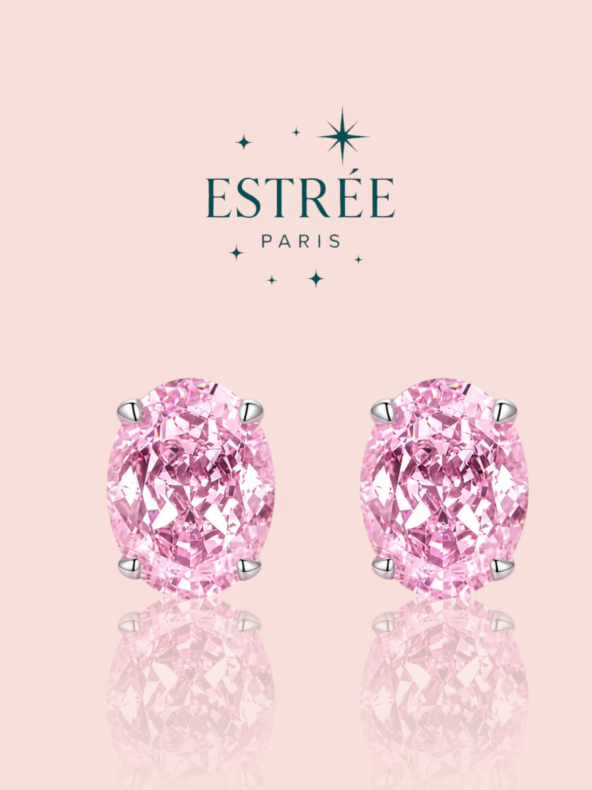 Boucles d’oreilles Pupuce Oval rose