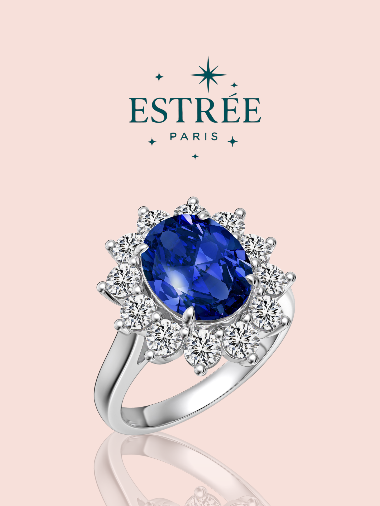 Bague Diana en zirconium et argent 925 vue de profil Estrée Paris