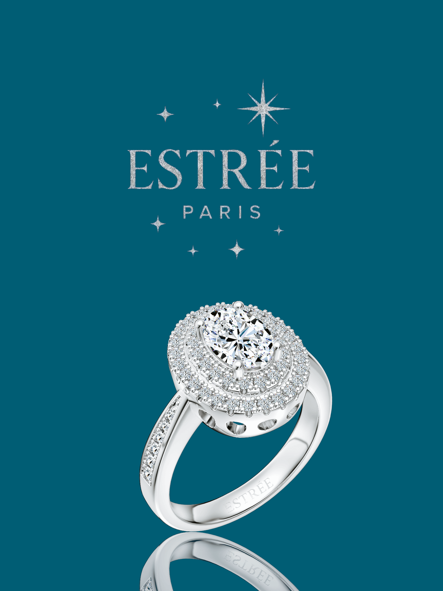 bague divine ovale en moissanite Estrée Paris