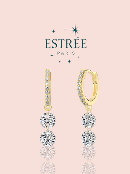 Boucles d’oreilles créoles double drop