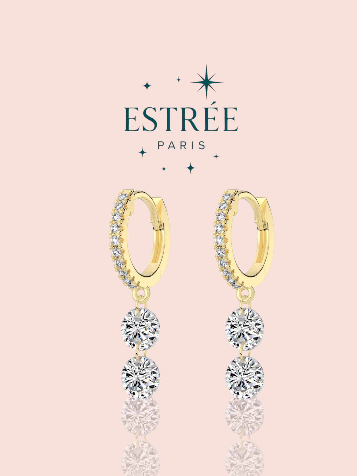 Boucles d’oreilles créoles double drop