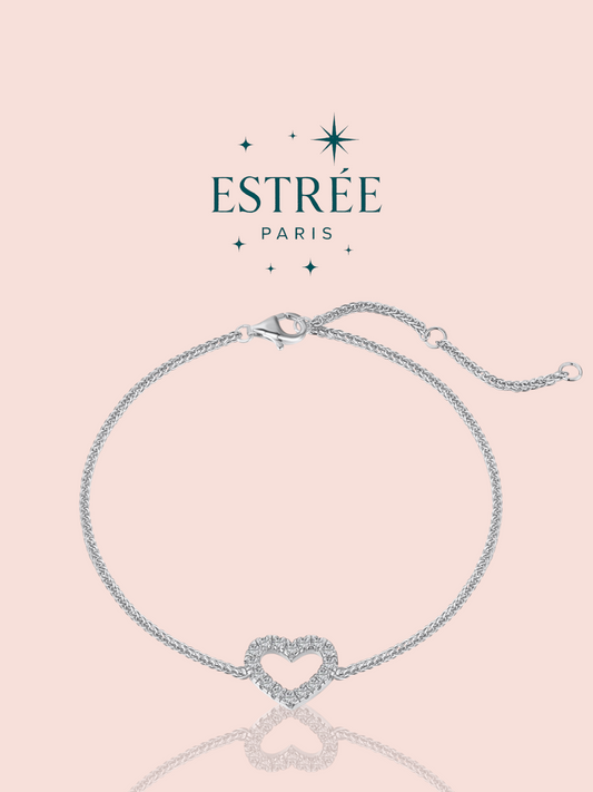 Bracelet Light Heart argenté en zirconium et argent 925 Estrée Paris