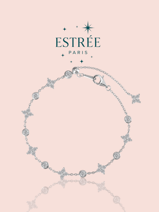 Bracelet Rain Clover Argenté en zirconium et argent 925 Estrée Paris