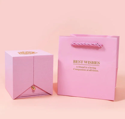 Coffret de bijoux rose éternelle carré boite Estrée Paris 