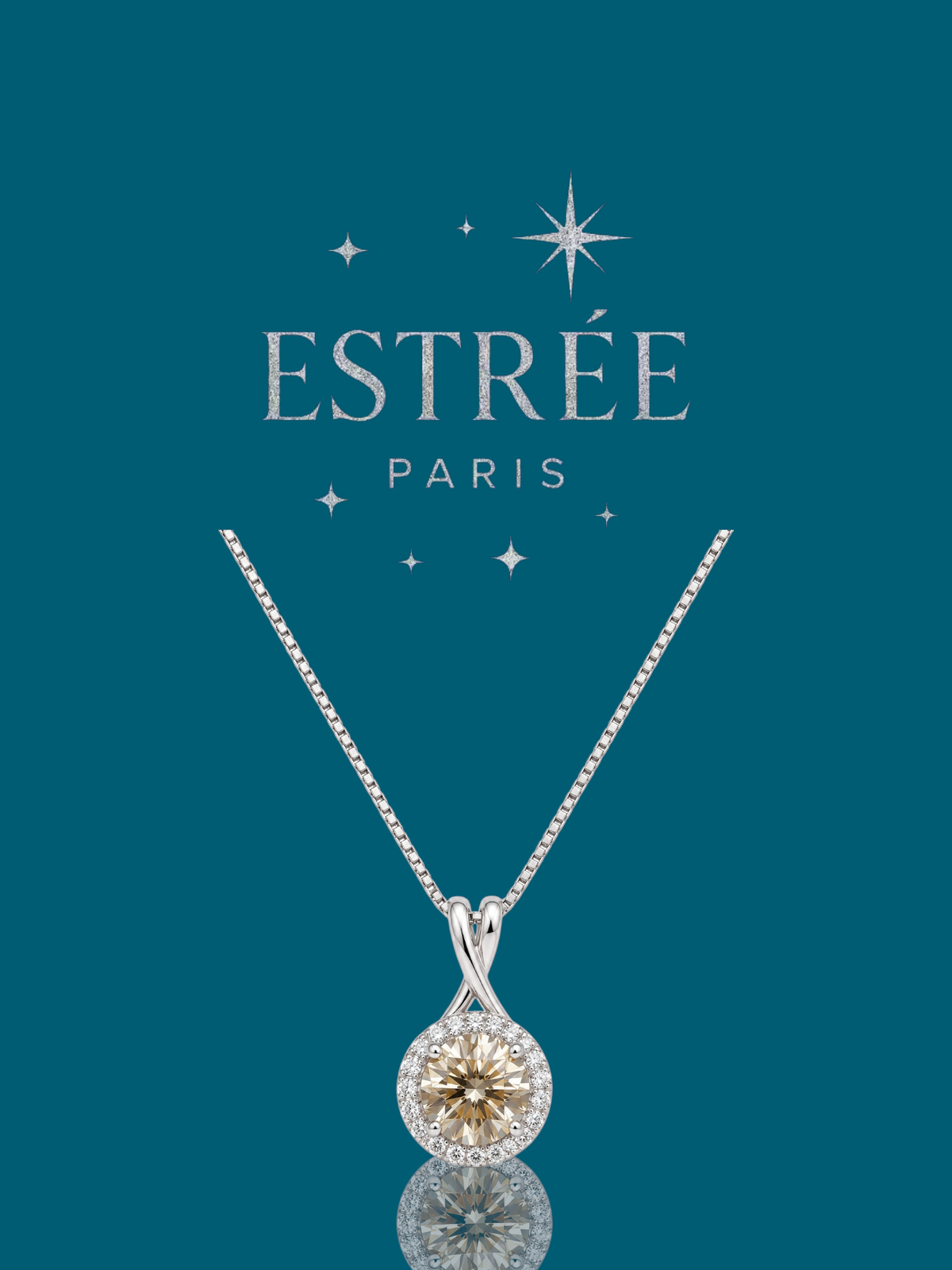[Automn Glow 🍂] Collier Champagne Bloom🥂✨- Moissanite Argent 925