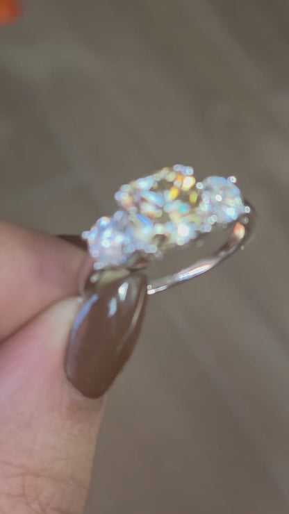 [Automn Glow 🍂] Bague Golden Trilogie🥂✨- Moissanite Argent 925