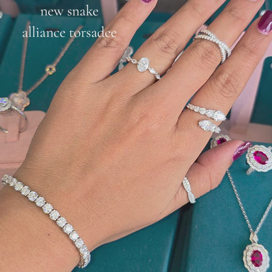 Alliance torsadée en zirconium et argent 925 Estrée Paris