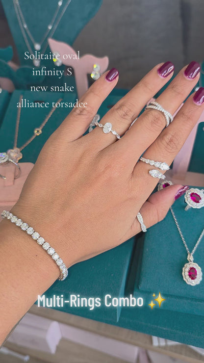 Alliance torsadée en zirconium et argent 925 Estrée Paris