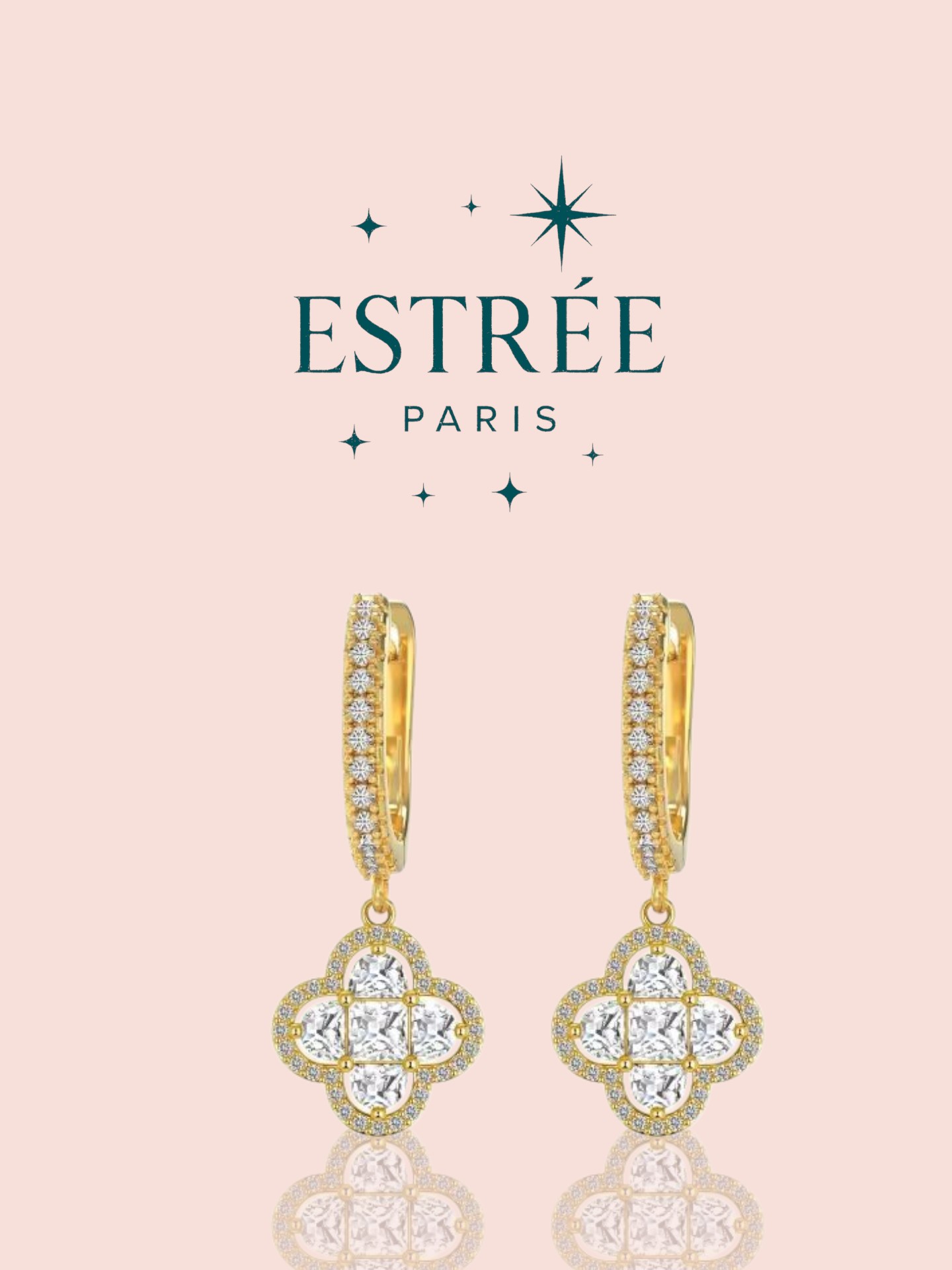Boucles d'Oreilles Starlit Charm pendantes - Dorée