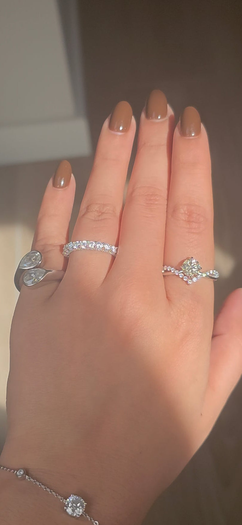 [Automn Glow 🍂] Bague Golden Shark 🥂✨- Moissanite Argent 925